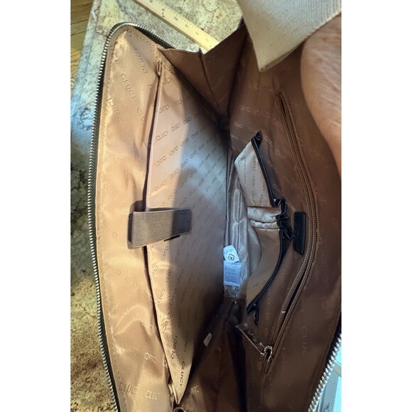 CLUCI NWOT  Refined Leather Briefcase 15" Laptop  Bag Black Large Tote - Picture 10 of 15